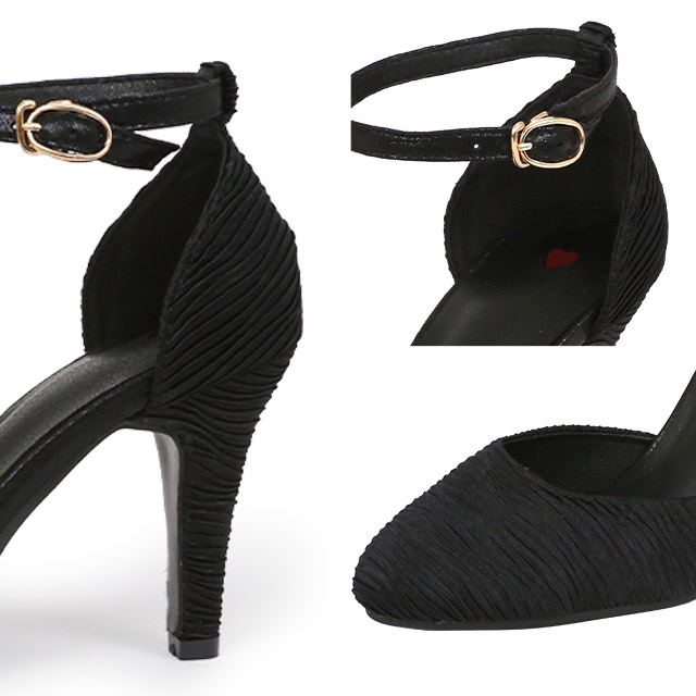 ポインテッドトゥ セパレート アンクルストラップ付き パンプス