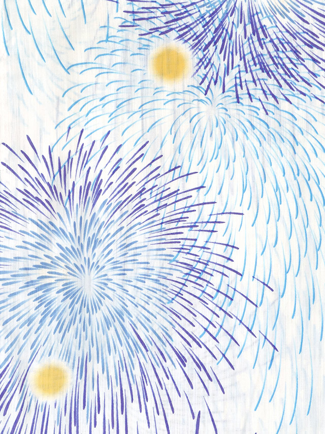 浴衣 白地 花火柄 ゆかた3点SET のイメージ画像9