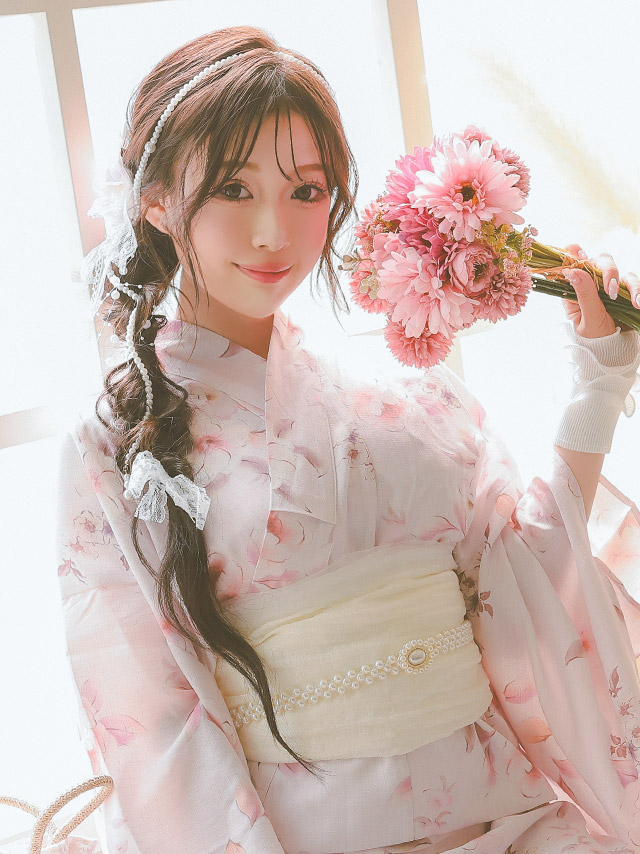 髪飾り しだれ パール シフォン素材 フラワー レース ヘアアクセサリー 3点セットのイメージ画像2