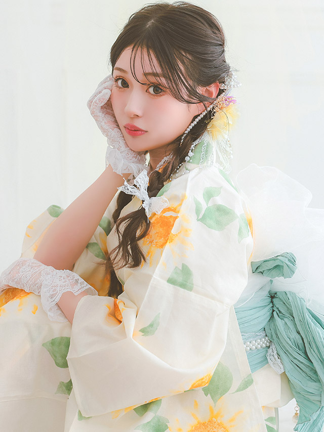 髪飾り しだれ パール シフォン素材 フラワー レース ヘアアクセサリー 3点セットのイメージ画像2