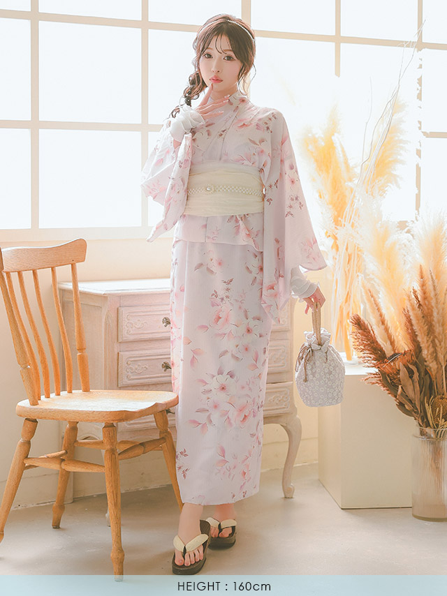 ピンク地 ニュアンス フラワー SWEET ゆかた3点SETのイメージ画像6