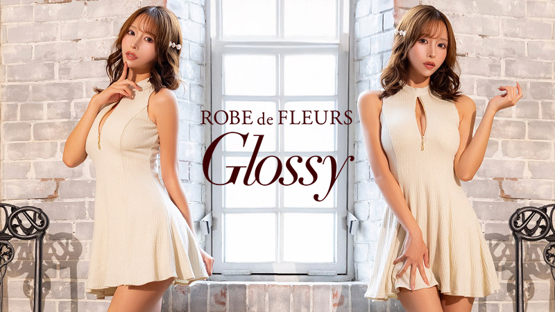 ノースリーブ ラメニット ハイネック ジップデザイン セクシー フレアミニドレス3枚目