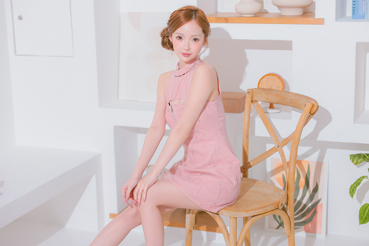 ジップデザイン ノースリーブ ツイード ラメ デコルテカッティング タイトミニドレス3枚目