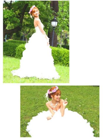 キャバドレス AngelR [エンジェルアール]ビジュー＆パール＆スパンコールたっぷり刺繍 姫  ウエディングドレス(ホワイト)[6604wh]