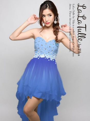 IRMA テールカット　ロングドレス　青 IRMA テールカット ロングドレス 青 IRMA/イルマ】ひらひら