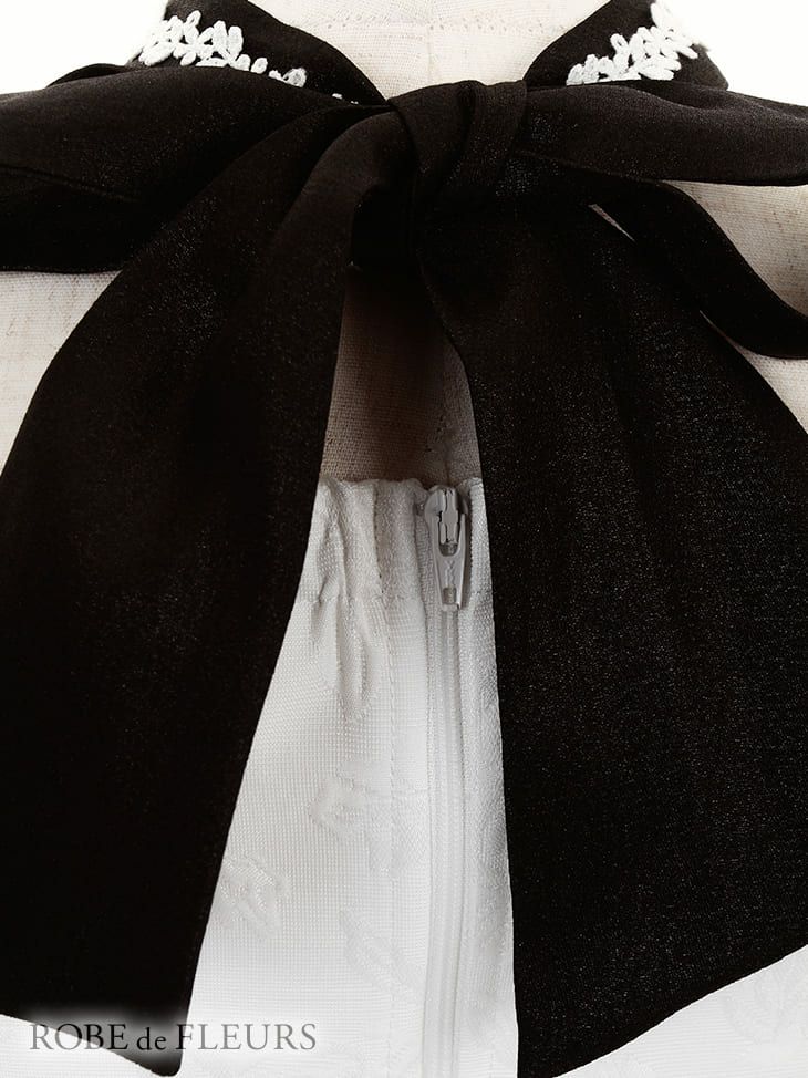 ROBEdeFLEURS ローブドフルール スカーフリボン×オフショル タイト ミニドレス[1821]