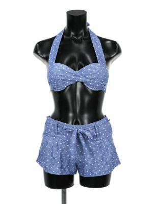 [LaLaTulle select]ドットプリントデニム風ビキニ(ショートパンツ付)