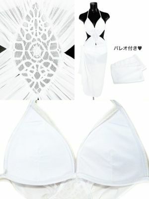 [LaLaTulle select]ウエストシアーモノキニビキニ (ビキニ上下+パレオ) (2color) (M/L)