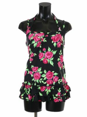 [LaLaTulle select]バラ柄ホルターネックフリルビキニ(1color)