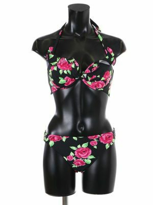 [LaLaTulle select]バラ柄ホルターネックフリルビキニ(1color)