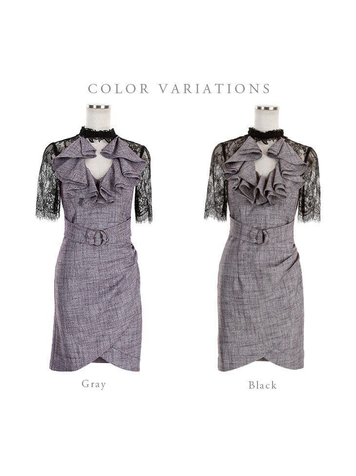 ディア バイ ローブドフルール [DEA] 1837 ベルトデザイン  サマーツイード ドレス