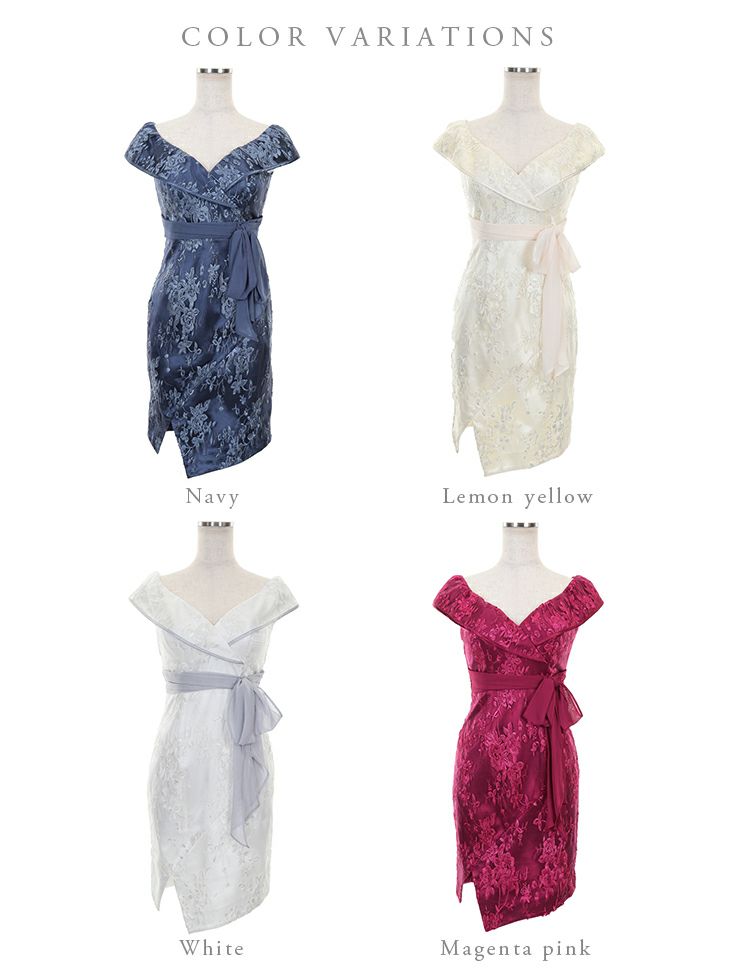 ディア バイ ローブドフルール [DEA] 1760 シフォン リボン ベルトデザイン  刺繍 レース ドレス