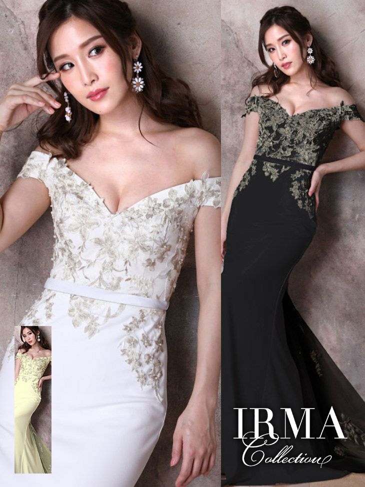 IRMA イルマ ドレス91491刺繍デザインタイトロングドレス  (3color)(9号サイズ)[送料無料]