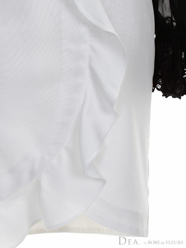 ディア バイ ローブドフルール [DEA] 1770 ベルトデザイン  バイカラー切替 ドレス