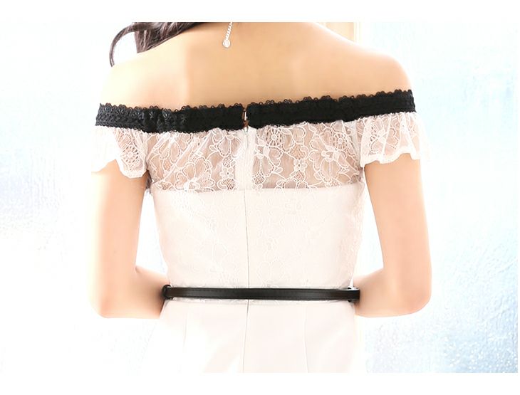 ROBEdeFLEURS ローブドフルール スカーフリボン×オフショル タイト ミニドレス[1788]