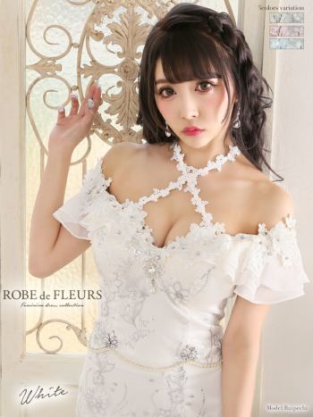ROBEdeFLEURS ローブドフルール スパンコール 刺繍レース× セットアップ タイト ミニドレス[1811]