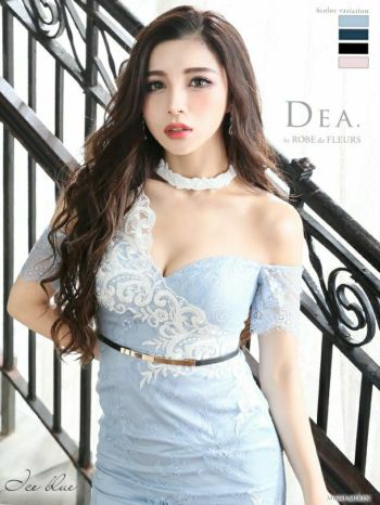 ディア バイ ローブドフルール [DEA] 1816 アシンメトリーデザイン  総レース  ミニドレス
