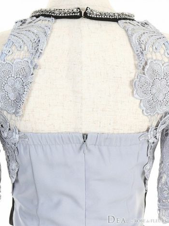 ディア バイ ローブドフルール [DEA] 1735 リボン ベルトデザイン  バイカラー切替 ドレス