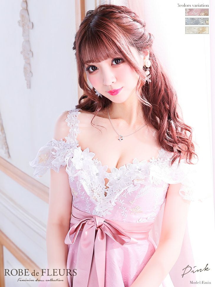 ROBEdeFLEURS/ローブドフルール】ローズジャガード×フラワーレース 