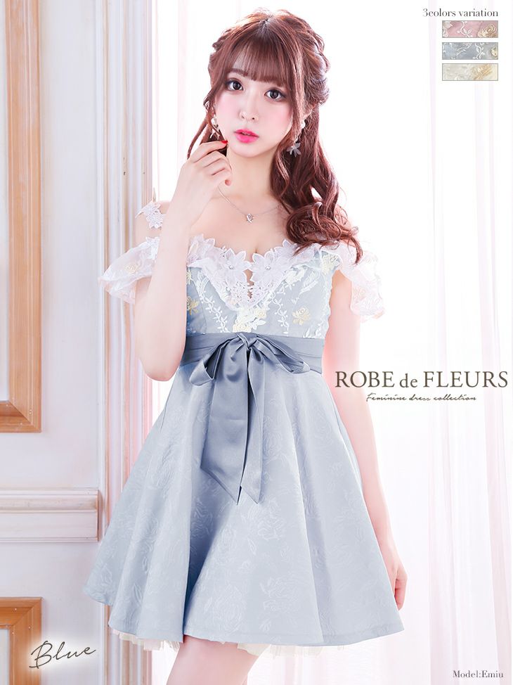ROBEdeFLEURS/ローブドフルール】ローズジャガード×フラワーレース 