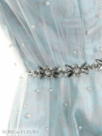 ROBEdeFLEURS ローブドフルール シルバーラメジャガード× ペプラム タイト ミニドレス[1874]