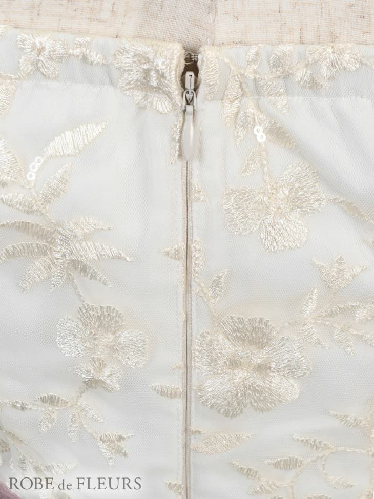 ROBEdeFLEURS ローブドフルール 立体 フラワーモチーフ×オフショル タイト ミニドレス[リボンベルト付][1778]