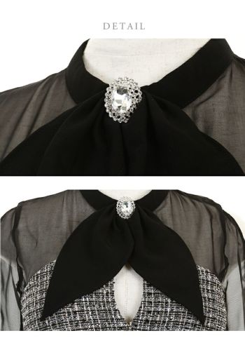 ディア バイ ローブドフルール [DEA] 1877 ツイード  ロングスリーブ ドレス