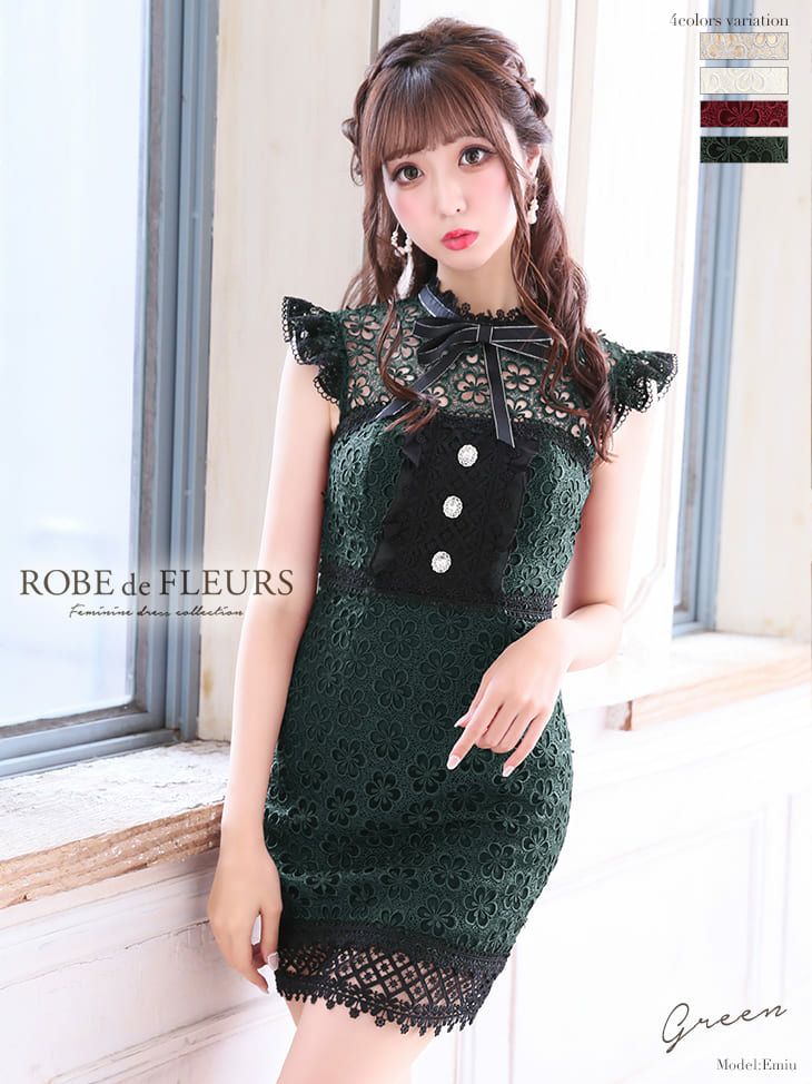 れいな先生着用 ローブドフルール ROBE de FLEURS ミニドレス｜XS