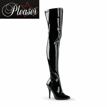 PLEASER/プリーザー】エナメル 厚底 ハイヒール ニーハイブーツ [ブラック][23.5cm～25.4cm][11.5mヒール] | コスプレ  通販 LaLaTulle