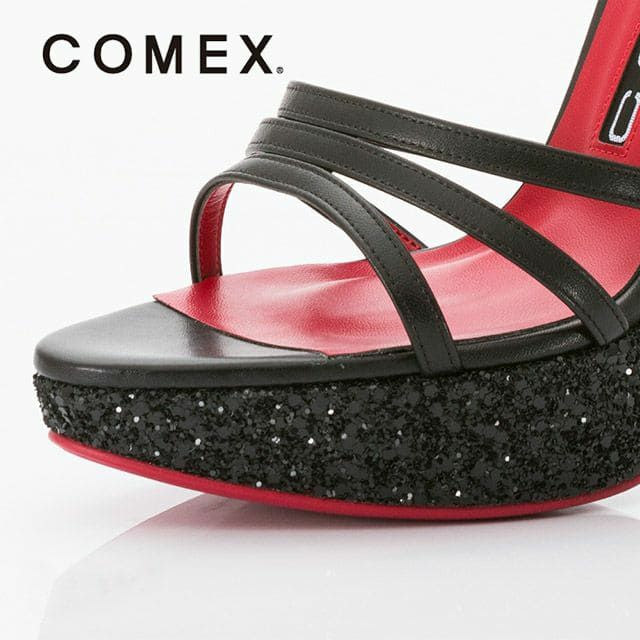 [COMEX][コメックス]5533 グリッターストラップサンダル (ブラック)(13cmヒール) 画像5