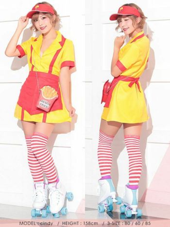 [ハロウィン コスプレ通販]アメリカン風バーガーショップガール ハロウィンコスプレ