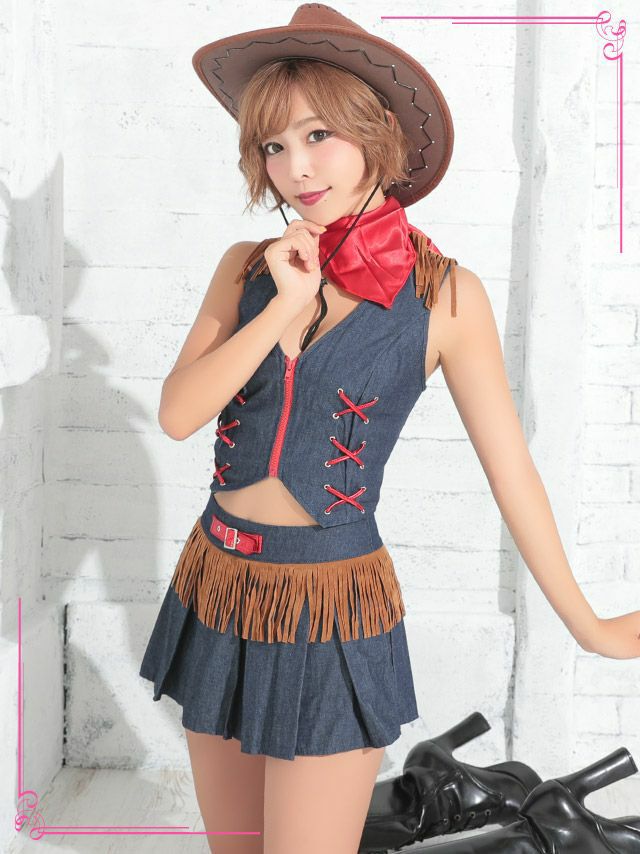 大人気！カウガール コスチューム 細く セット♪コスプレ XL