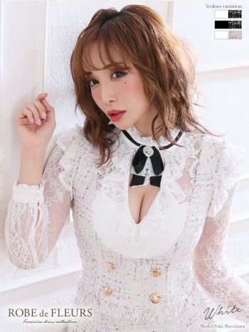 ROBEdeFLEURS ローブドフルール ツイード× スカートパンツ セットアップドレス [1929wh]