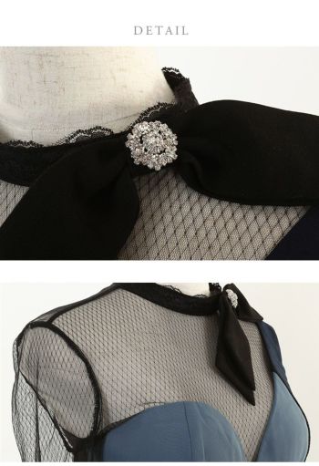 ディア バイ ローブドフルール [DEA] 1898 バイカラー切替  ベルトデザイン ドレス