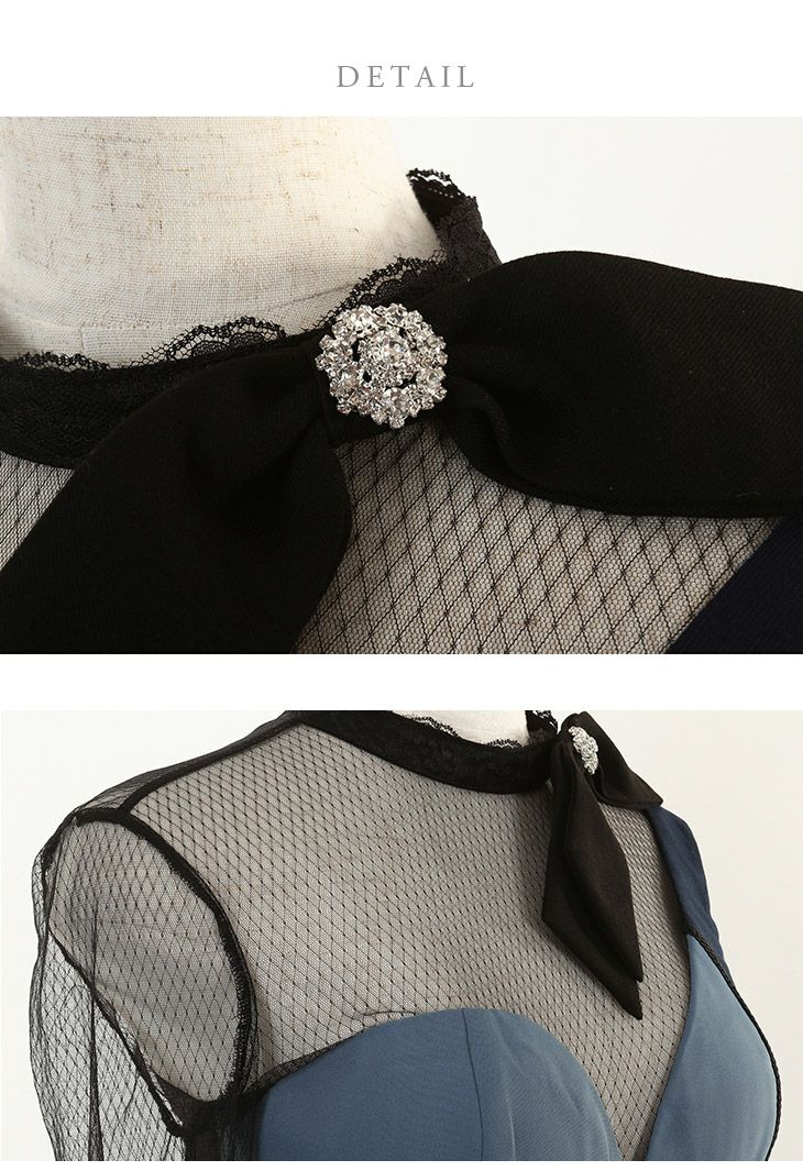 ディア バイ ローブドフルール [DEA] 1898 バイカラー切替  ベルトデザイン ドレス