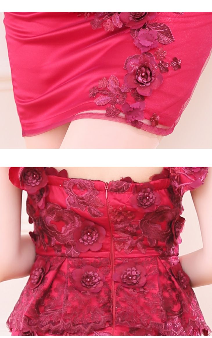 ROBEdeFLEURS ローブドフルール 立体ラメ 刺繍レース× ペプラム タイト ミニドレス[1989]