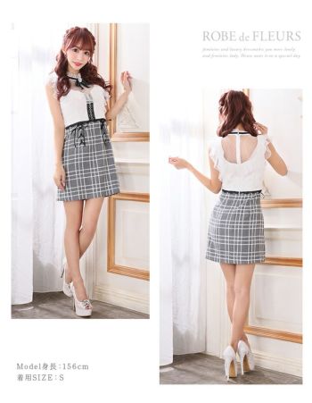 ROBEdeFLEURS ローブドフルール チョーカー風×台形 ミニドレス[ペチコート付] [2024b]