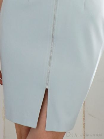 ディア バイ ローブドフルール [DEA] 1130シンプル フリルデザイン ストレッチフロント ジップ  ミニドレス