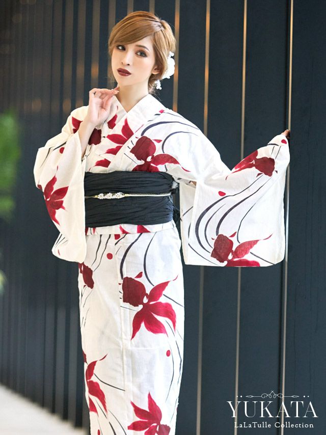 週末限定 nuance line yukata Ivory(帯 Beige)+radio