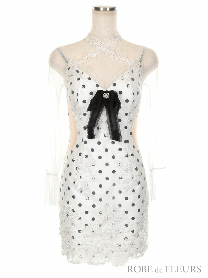 ROBEdeFLEURS ローブドフルール  ロマンスパールドットドレス[2092]