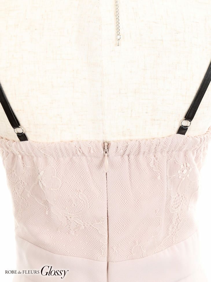 ROBEdeFLEURS Glossy[ローブドフルール グロッシー]フロント ジッパー× ストレッチ ミニドレス[美咲キララ][2103]