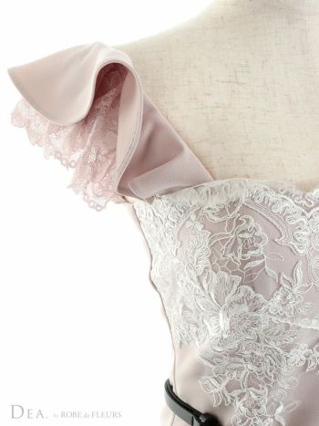 ディア バイ ローブドフルール [DEA] 2126 レース  ストレッチ  ミニドレス［ベルト付き］