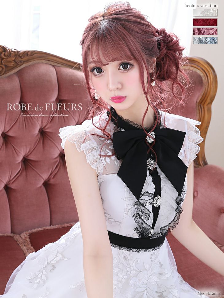 ROBEdeFLEURS/ローブドフルール】リボンネック×ラグジュアリー 