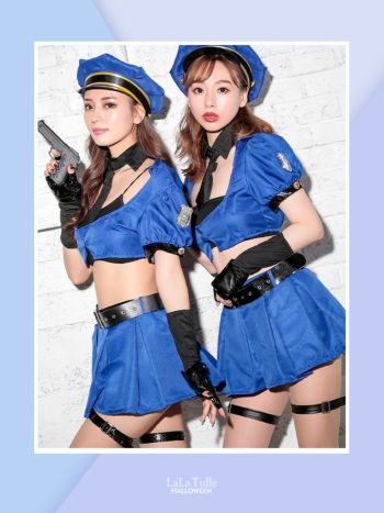 ミニスカート セクシー セットアップ ポリスガール ハロウィンコスプレ[久保七瀬]