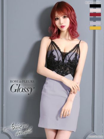 ROBEdeFLEURS Glossy[ローブドフルール グロッシー]チュール レースラグジュアリーキャミドレス[真優川咲][2113]