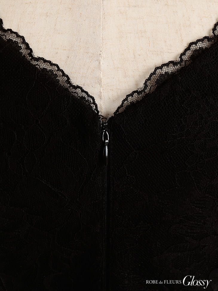 ROBEdeFLEURS Glossy[ローブドフルール グロッシー]チュール切替×ラグジュアリー ミニドレス[真優川咲][2281]