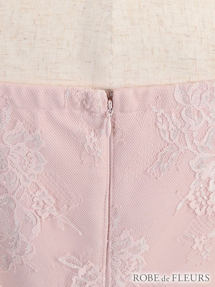 ROBEdeFLEURS ローブドフルール ガーリーレース 長袖 フレア ミニドレス[2184]