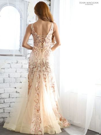 キャバドレス [JEANMACLEAN][ジャンマクレーン]jm-ld-11878 スパンコール刺繍×メッシュチュールマーメイトロングドレス(2color)(9号サåイズ)画像4