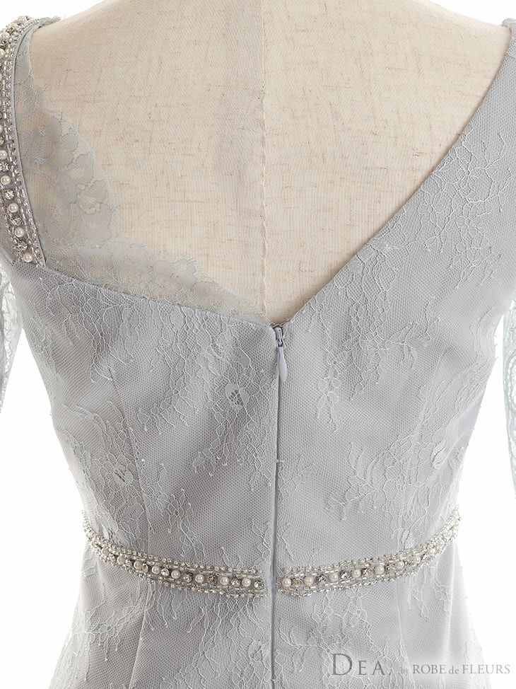 ディア バイ ローブドフルール [DEA] 2232 総レース  パール付き チュール  ミニドレス