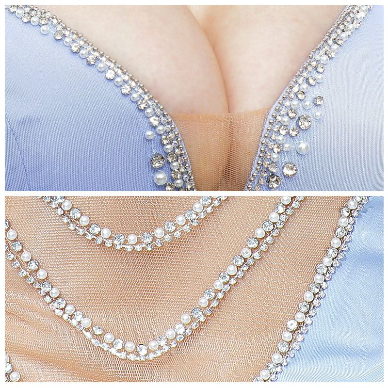 キャバドレス AngelR [エンジェルアール]バックビジュー ライン スリット  タイトロングドレス(サックス/ホワイト/ブルー/グリーン)[葉月 芽生][21324]